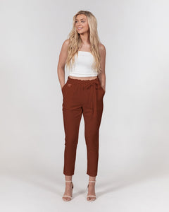 Lady YFE AutumnBrown Belted Tapered Pants