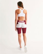 Load image into Gallery viewer, Lady YFE Rowdy Red Mid-Rise Bike Shorts
