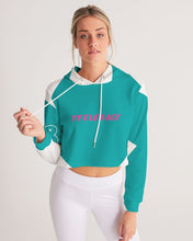 Load image into Gallery viewer, Lady YFE The great feel of TEAL Cropped Hoodie
