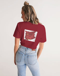 Lady YFE Rowdy Red Twist-Front Cropped Tshirt