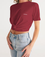 Load image into Gallery viewer, Lady YFE Rowdy Red Twist-Front Cropped Tshirt
