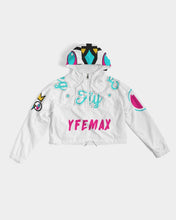 Load image into Gallery viewer, Lady YFE Wreath Cropped Windbreaker
