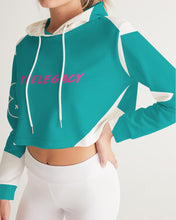 Load image into Gallery viewer, Lady YFE The great feel of TEAL Cropped Hoodie
