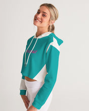 Load image into Gallery viewer, Lady YFE The great feel of TEAL Cropped Hoodie
