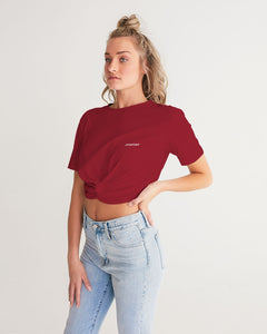 Lady YFE Rowdy Red Twist-Front Cropped Tshirt