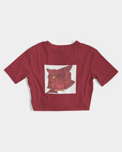 Load image into Gallery viewer, Lady YFE Rowdy Red Twist-Front Cropped Tshirt
