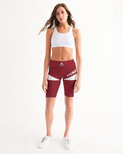 Load image into Gallery viewer, Lady YFE Rowdy Red Mid-Rise Bike Shorts
