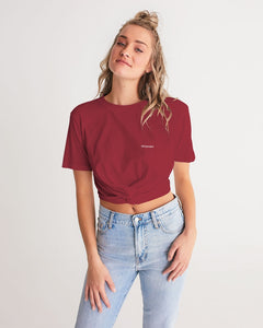 Lady YFE Rowdy Red Twist-Front Cropped Tshirt