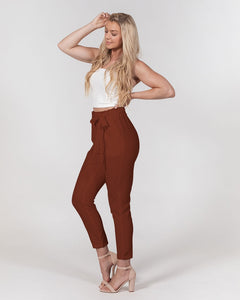 Lady YFE AutumnBrown Belted Tapered Pants