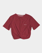 Load image into Gallery viewer, Lady YFE Rowdy Red Twist-Front Cropped Tshirt
