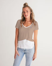 Load image into Gallery viewer, Lady YFE Fuzzy Wuzzy Lite Brown V-Neck Tshirt
