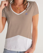 Load image into Gallery viewer, Lady YFE Fuzzy Wuzzy Lite Brown V-Neck Tshirt
