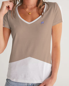 Lady YFE Fuzzy Wuzzy Lite Brown V-Neck Tshirt