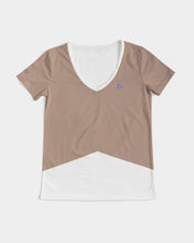 Load image into Gallery viewer, Lady YFE Fuzzy Wuzzy Lite Brown V-Neck Tshirt
