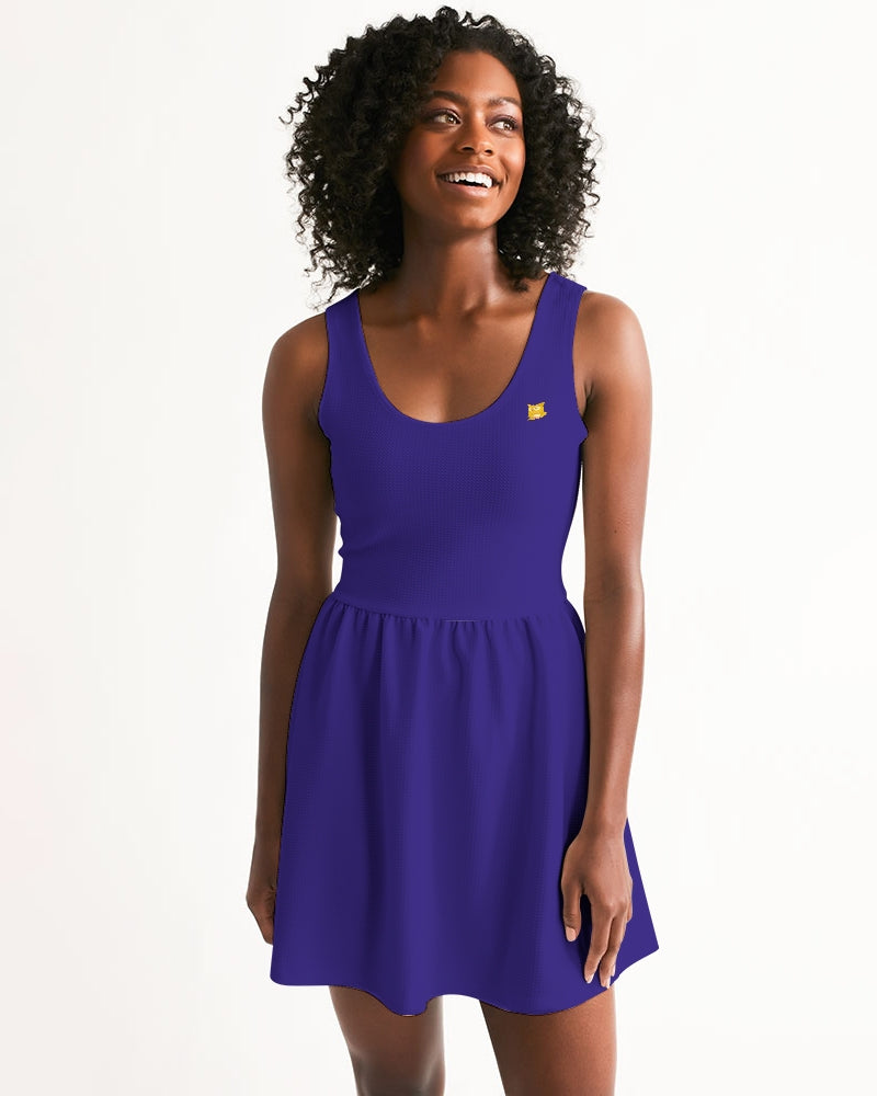 Lady YFE Regal Blue Scoop Neck Skater Dress