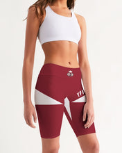 Load image into Gallery viewer, Lady YFE Rowdy Red Mid-Rise Bike Shorts
