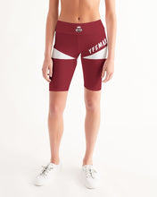 Load image into Gallery viewer, Lady YFE Rowdy Red Mid-Rise Bike Shorts
