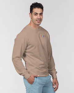 YFE MENS Fuzzy Wuzzy Lite Brown Classic French Terry Crewneck Pullover