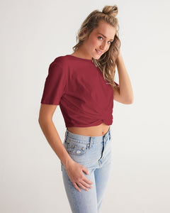 Lady YFE Rowdy Red Twist-Front Cropped Tshirt